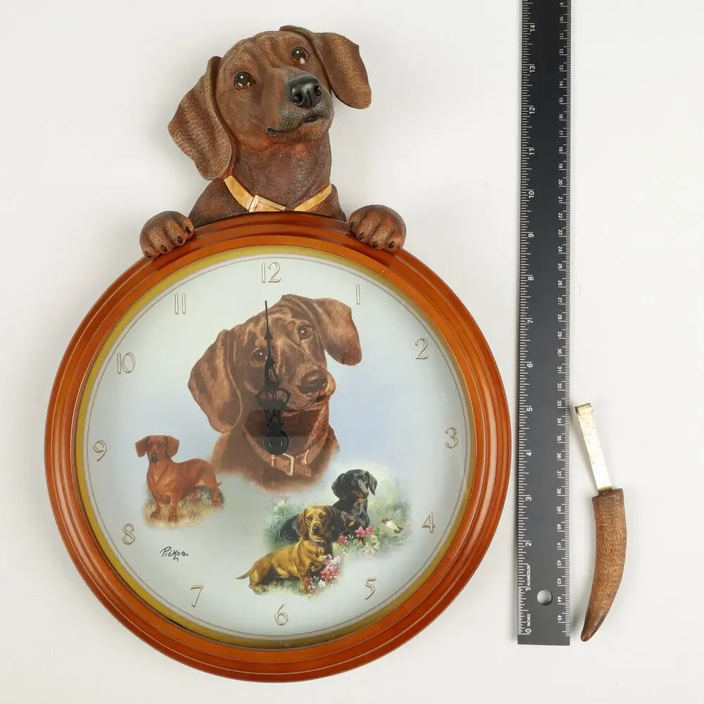 Bradford Exchange Dachshund Tail Waggin Tim Collector's Clock Linda Picken